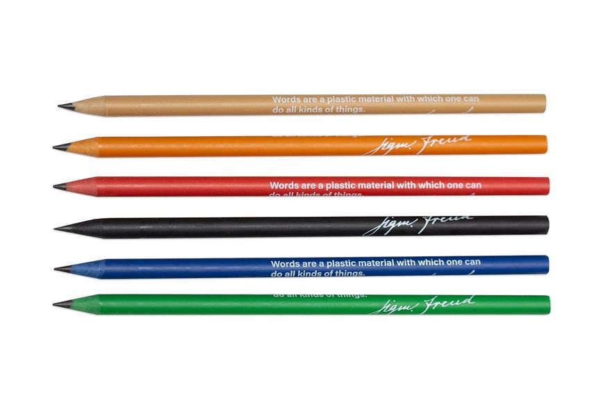 A selection of product photography created for the online shop & social media channels. Recycled Pencils. Exclusive to the freud Museum Shop