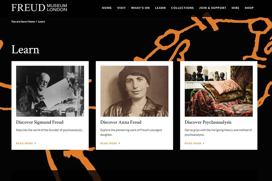 The Freud Museum London website | graphic design | © The Freud Museum London