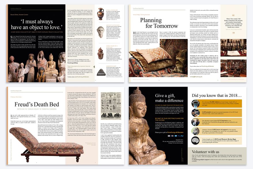 Athene annual museum magazine | graphic design | © The Freud Museum London